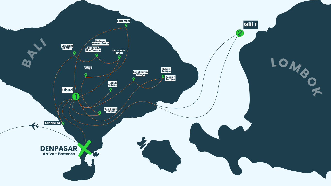 Mappa itinerario di The Bali Experience